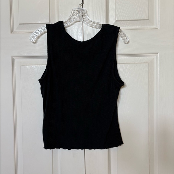 Universal Thread Black Ribbed V-Neck Blouse - Picture 3 of 4